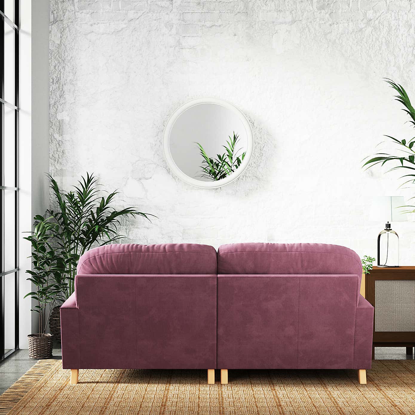 Martha Vintage Chenille Corner Chaise Sofa