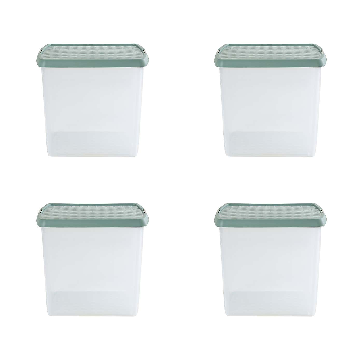 Wham Clip Pack of 4 Square Storage Boxes With Lids