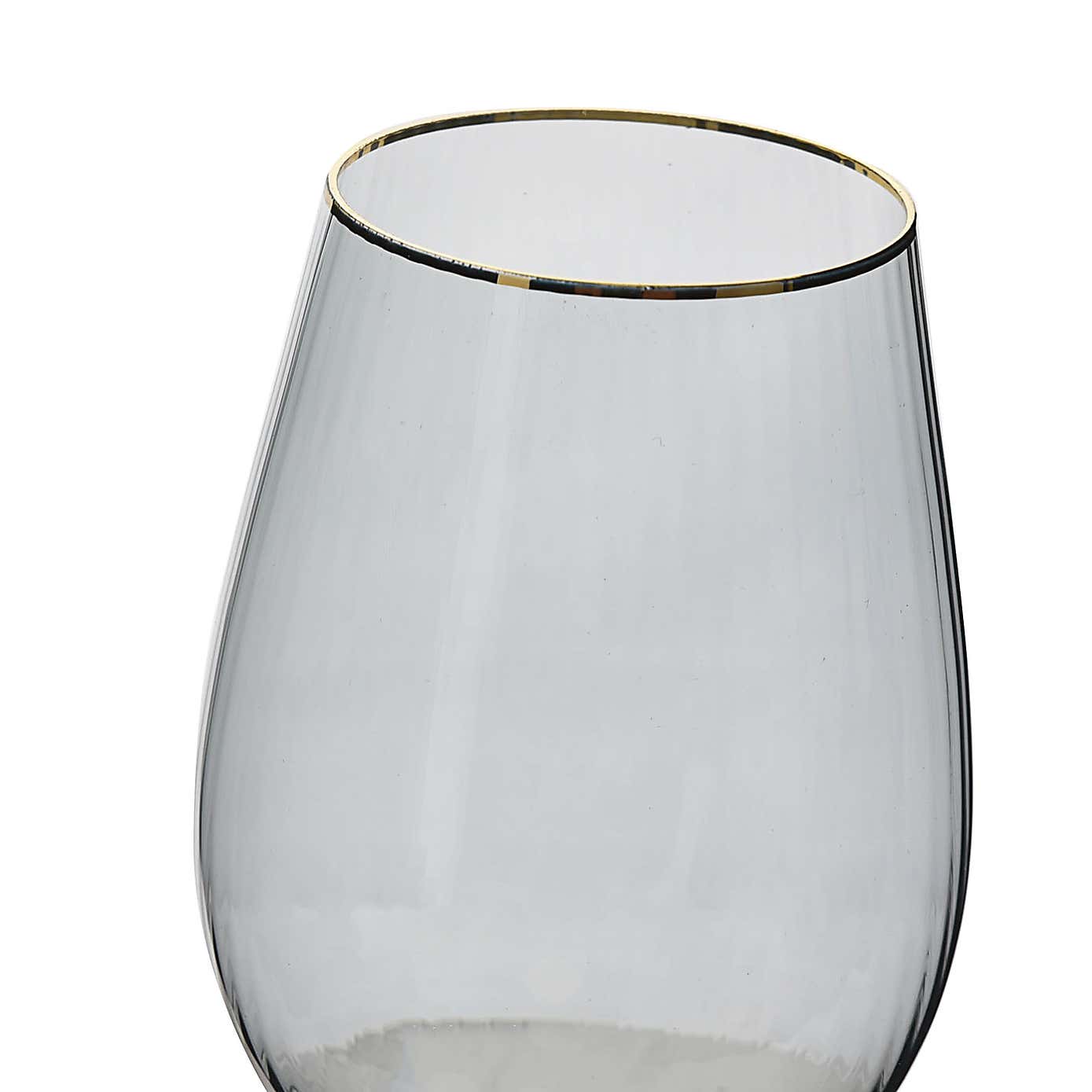 Hestia Set of 2 Wine Glasses with Gold Rim