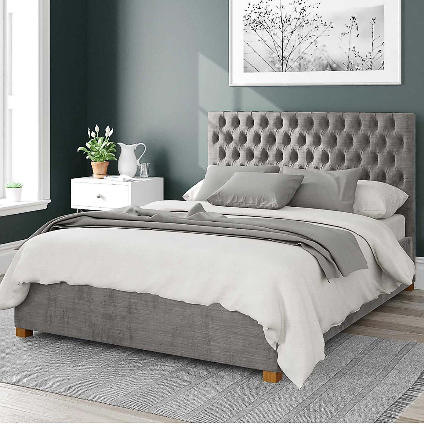 Monroe Firenze Velour Ottoman Bed Frame