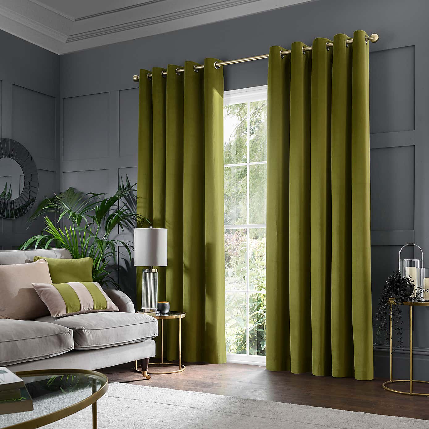 Clara Velvet Eyelet Curtains