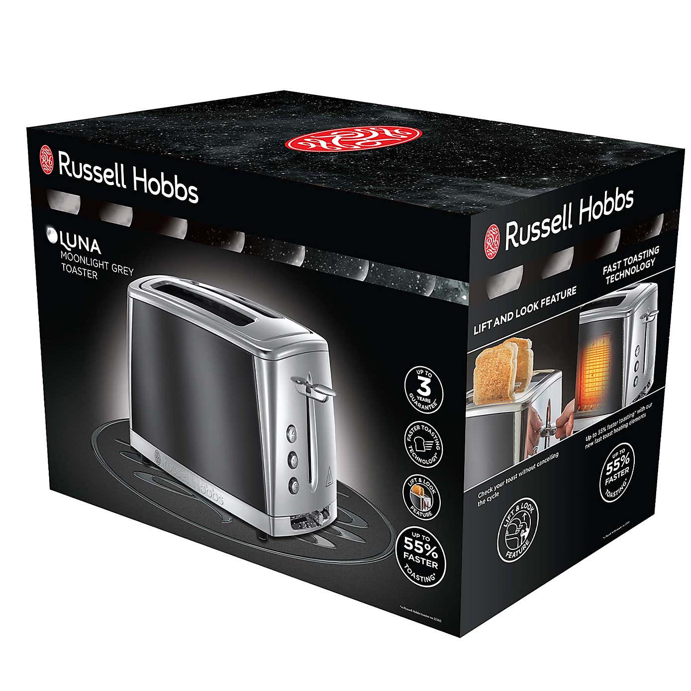 Russell Hobbs Luna 2 Slice Stainless Steel Toaster