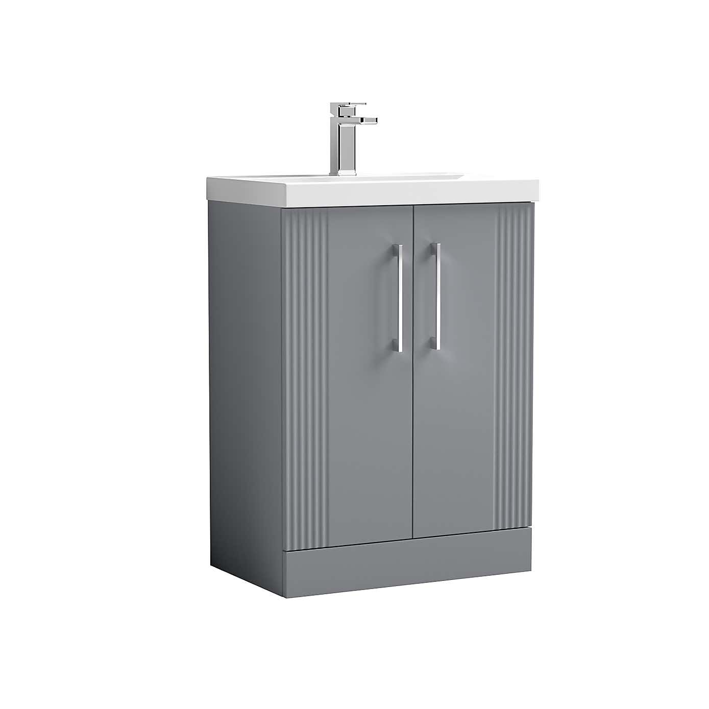 Deco Floor Standing 2 Door Vanity Unit with Basin