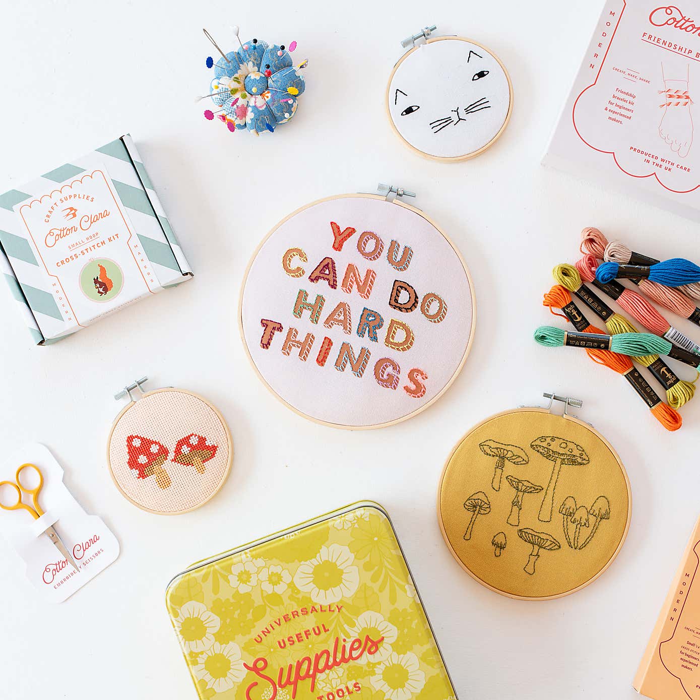 Cotton Clara Toadstool Cross Stitch Kit Red