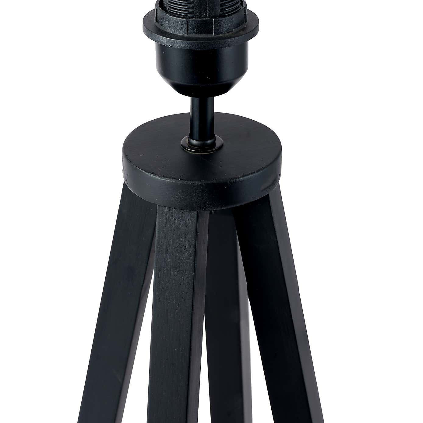 Whitby Wood Tapered 4 Post Table Lamp with 35cm Linen Drum Shade