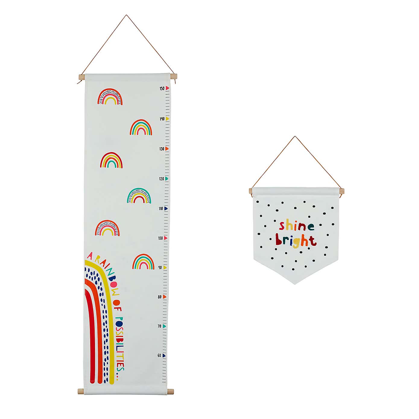 Ickle Bubba Rainbow Dream Wall Art & Growth Chart Set