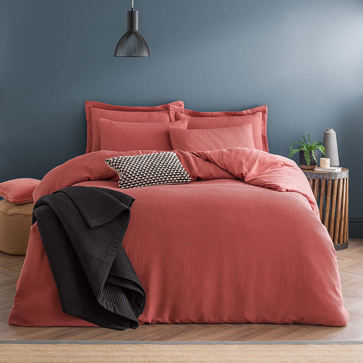 Alston Waffle Duvet Cover and Pillowcase Set