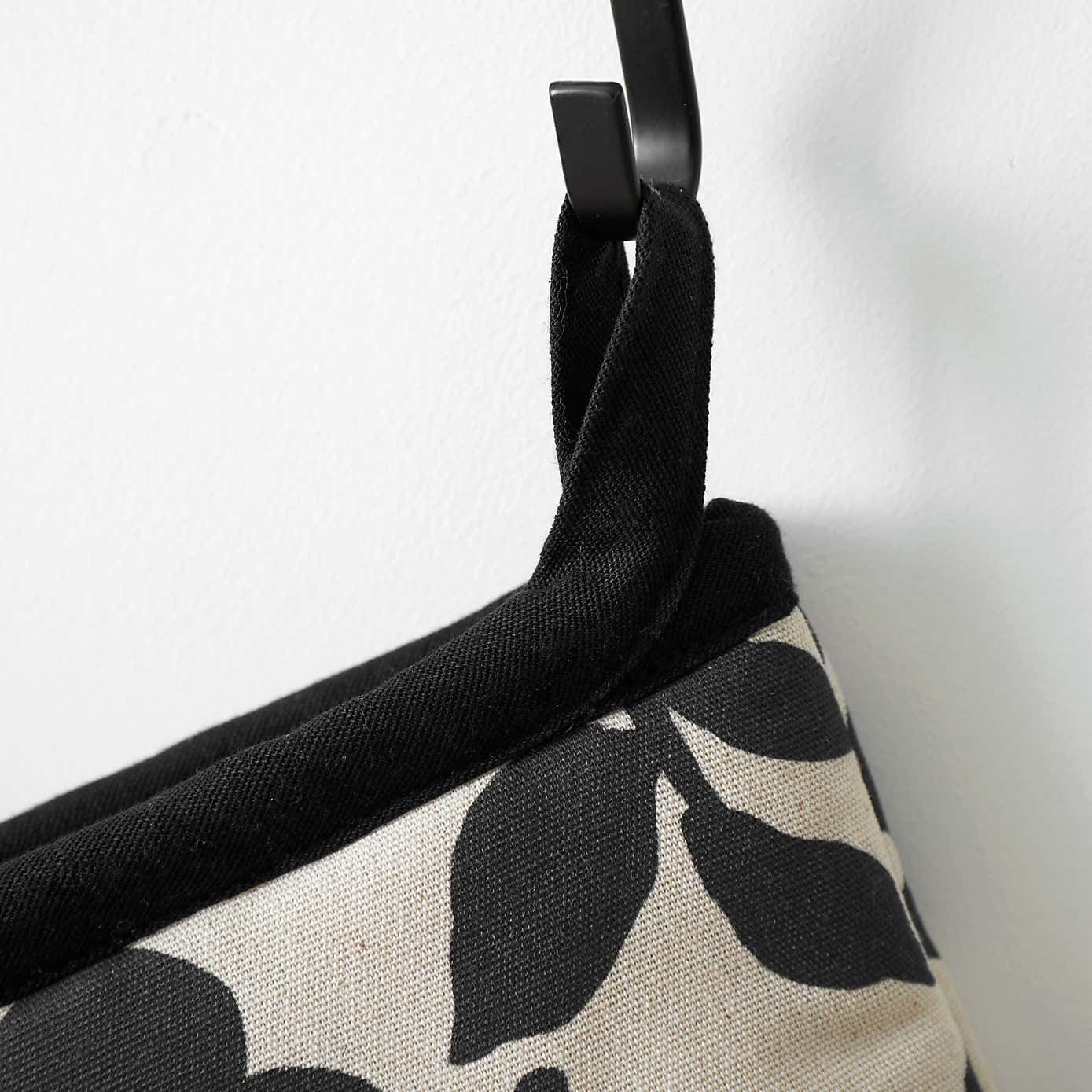 Floral Monochrome Cotton Single Oven Glove