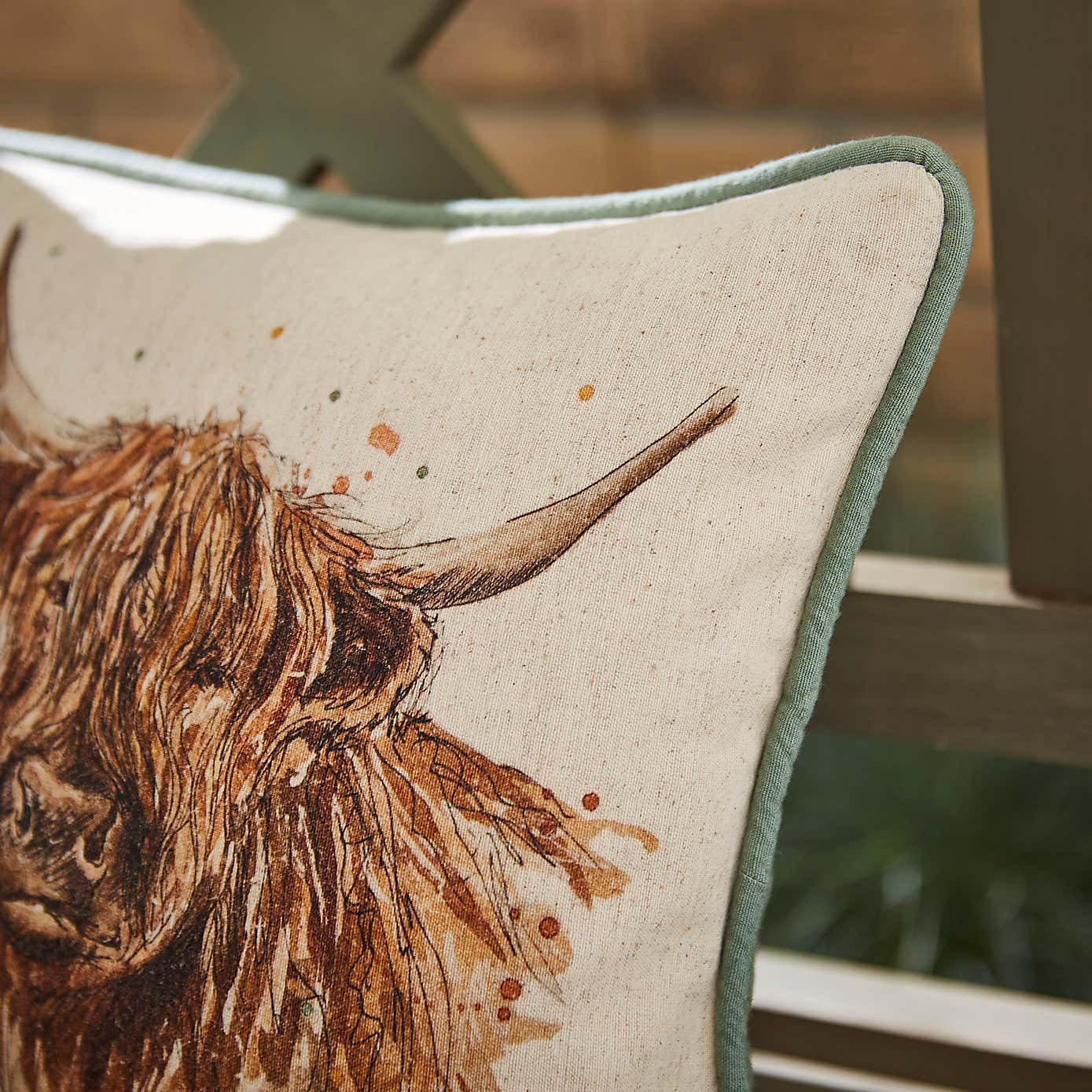 Highland Cow Family Outdoor Rectangle Cushion