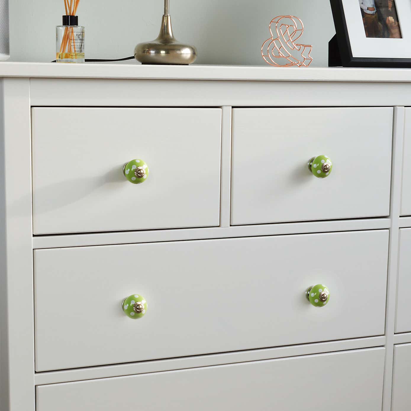 Pack of 6 Nicola Spring Spotted Round Drawer Knobs