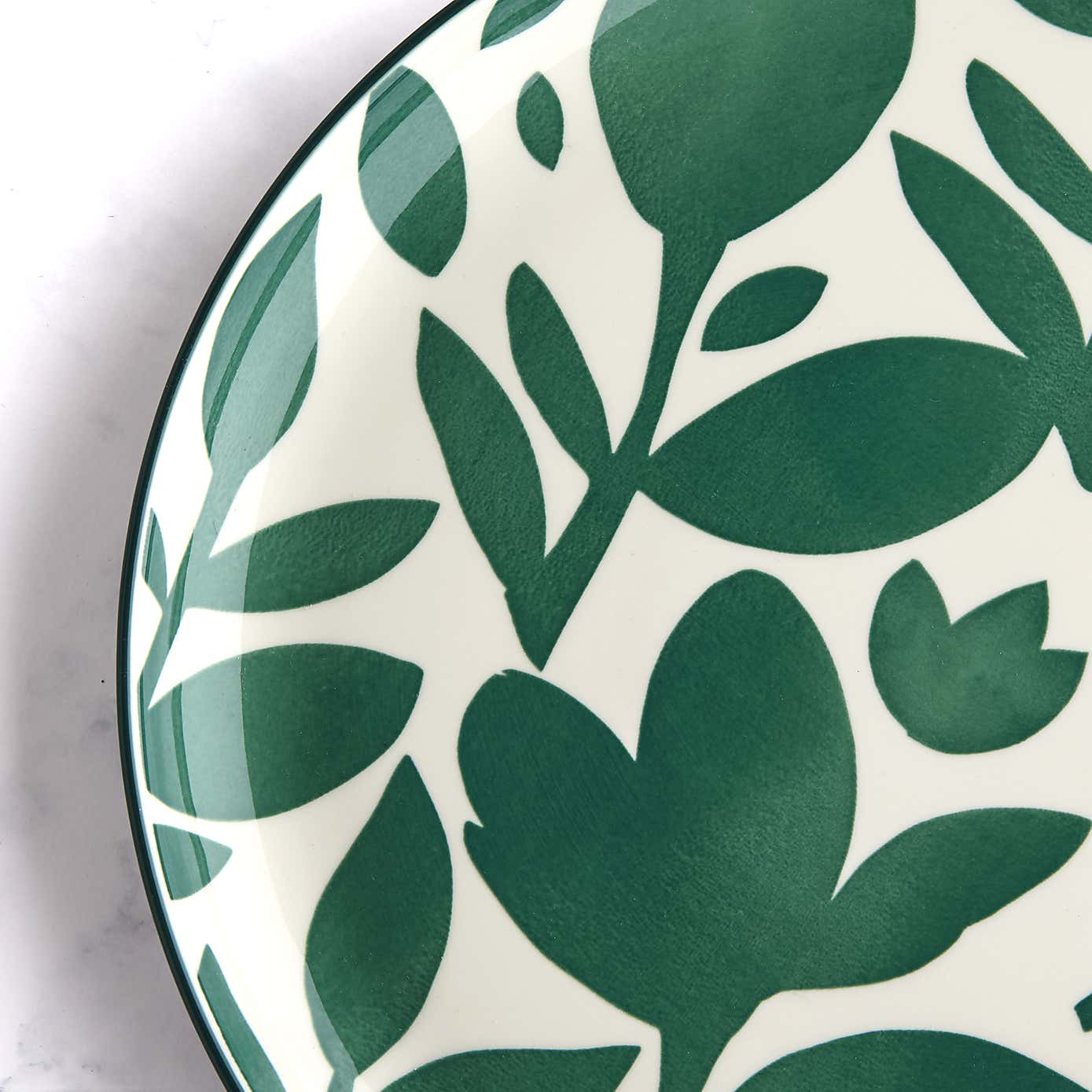 Elements Silhouette Green Glazed Stoneware Dinner Plate