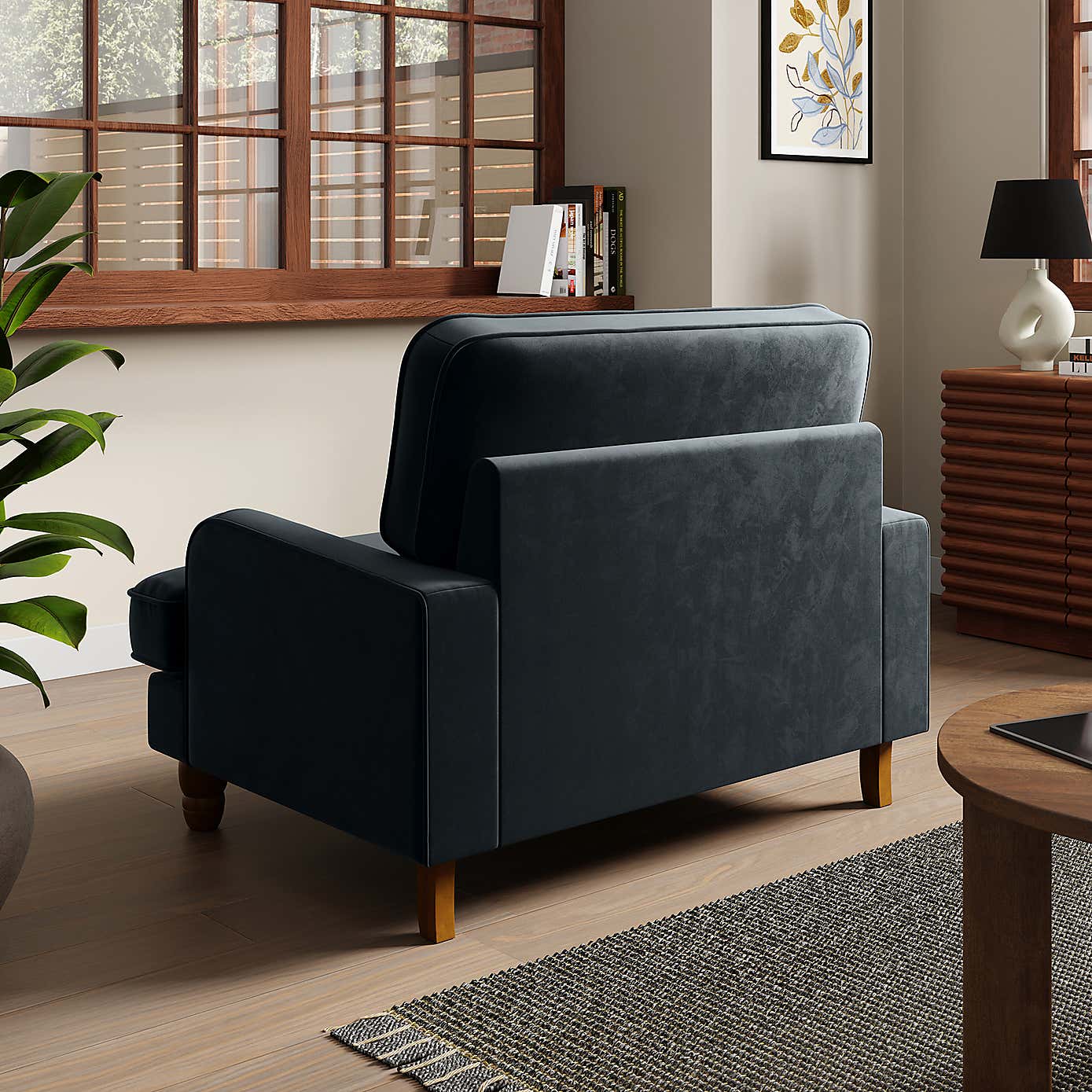 Beatrice Snuggle Sofa, Velvet