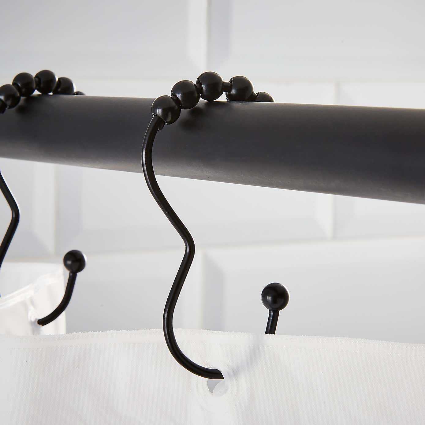 Pack of 12 3-Shaped Shower Curtain Rings