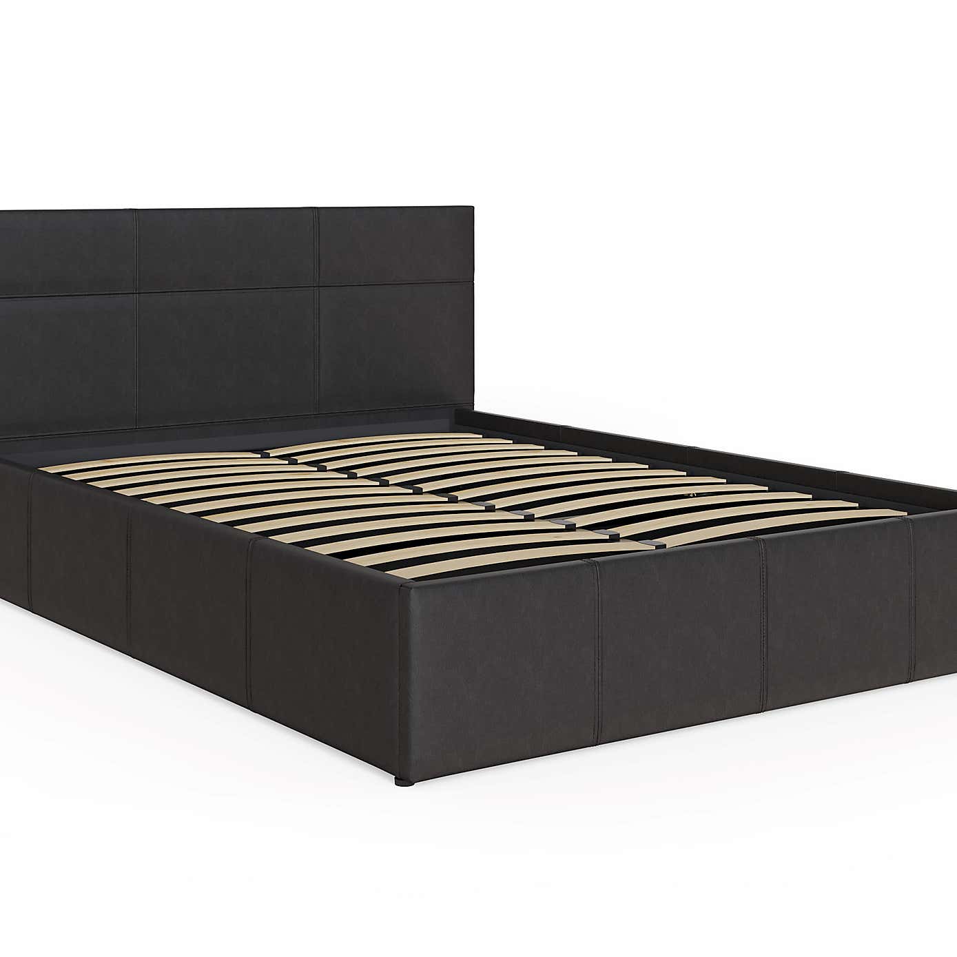 Toronto Black Faux Leather Ottoman Bedstead