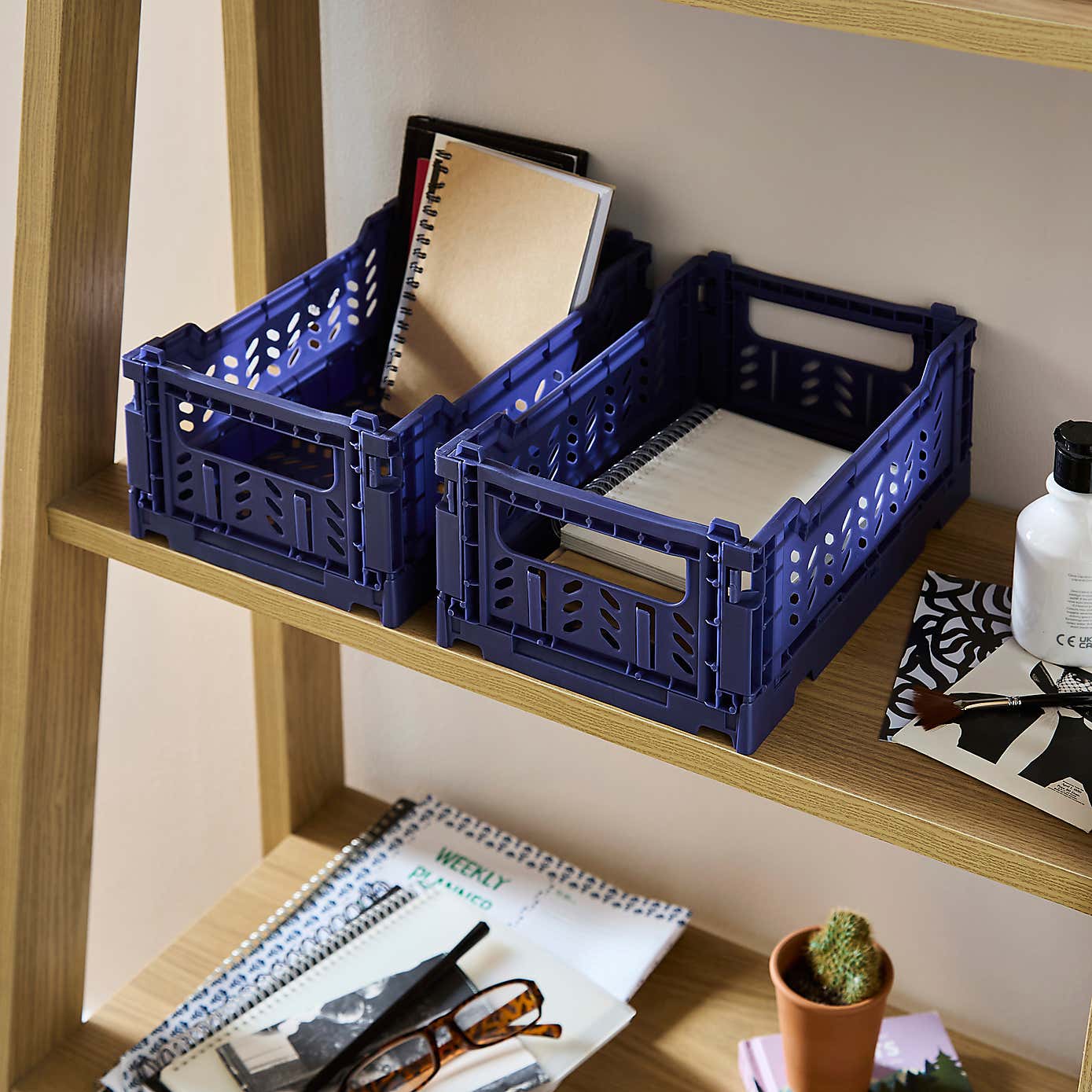 Pack of 2 Foldable Crates