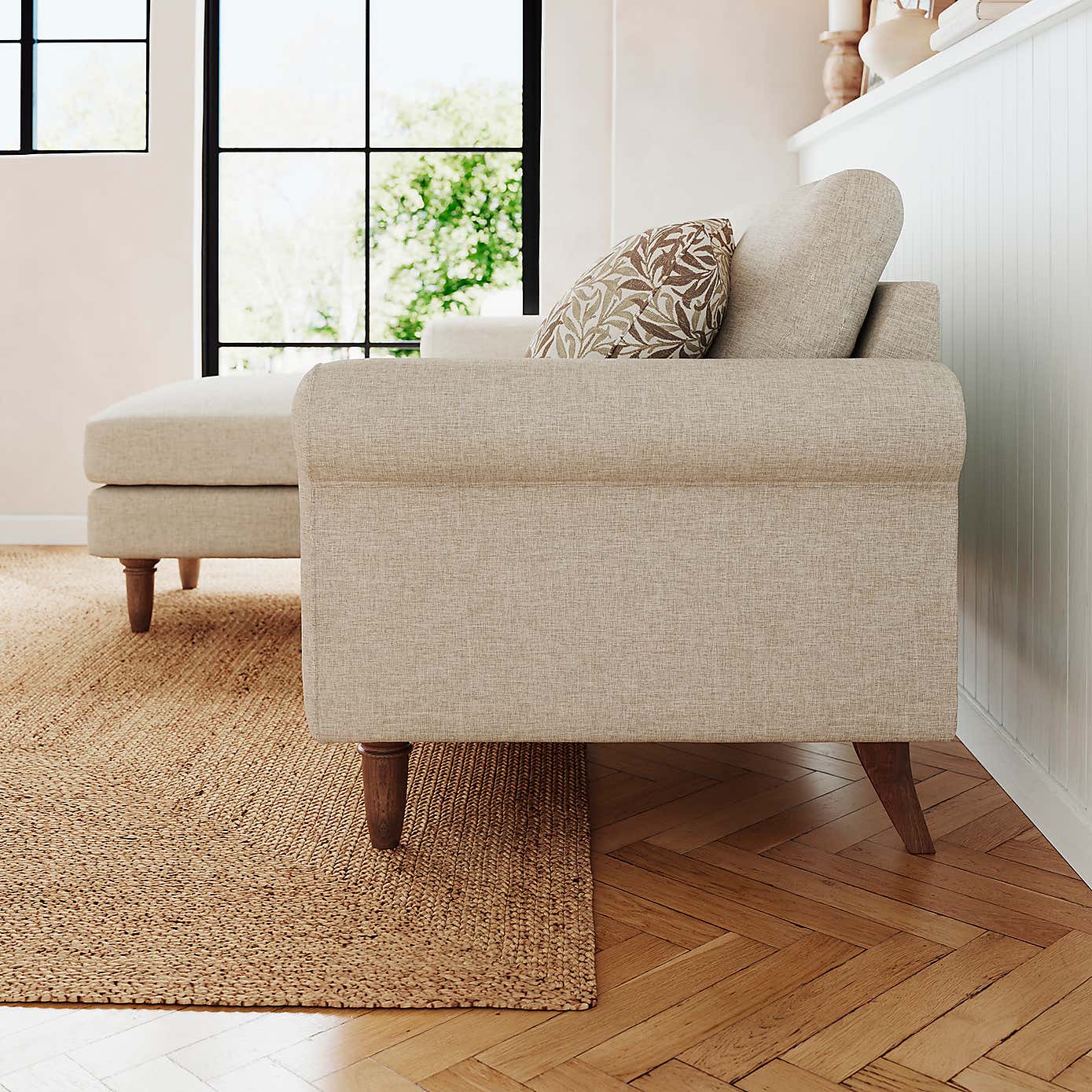 Maeve Compact Flatweave Corner Chaise Sofa