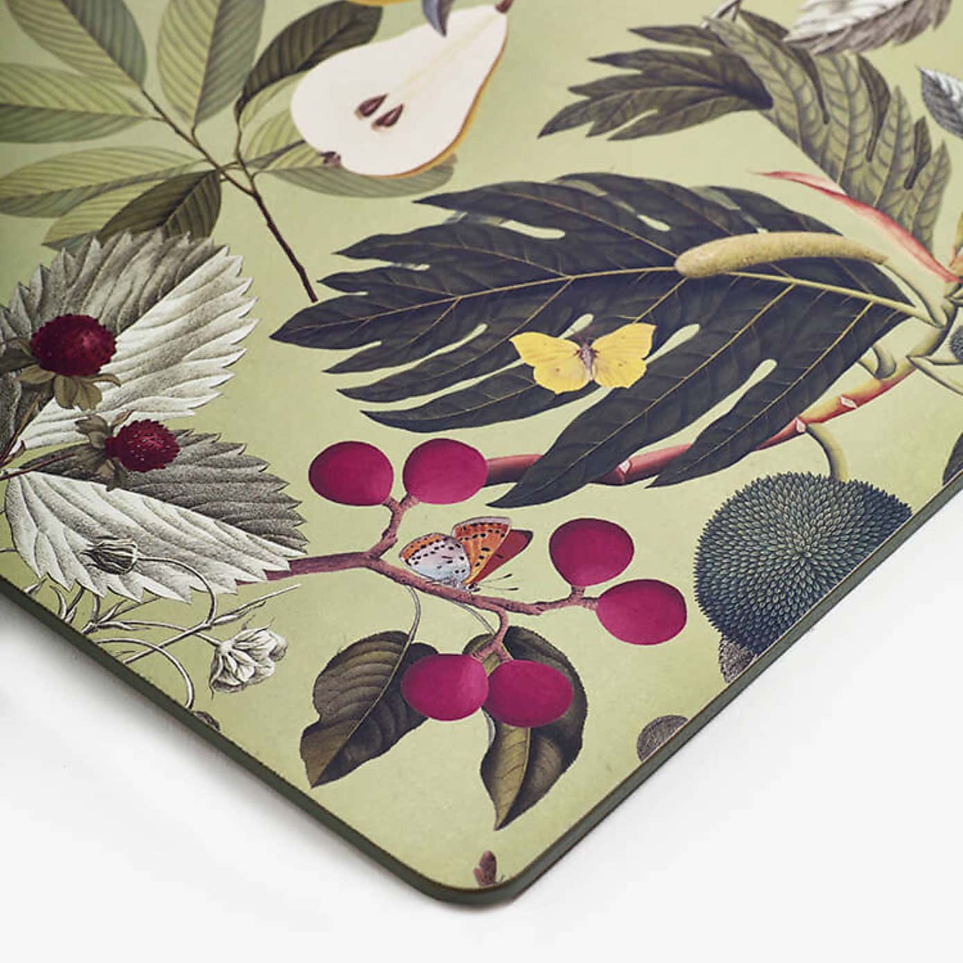 Set of 4 Kew Fruit And Floral Rectangle Placemats