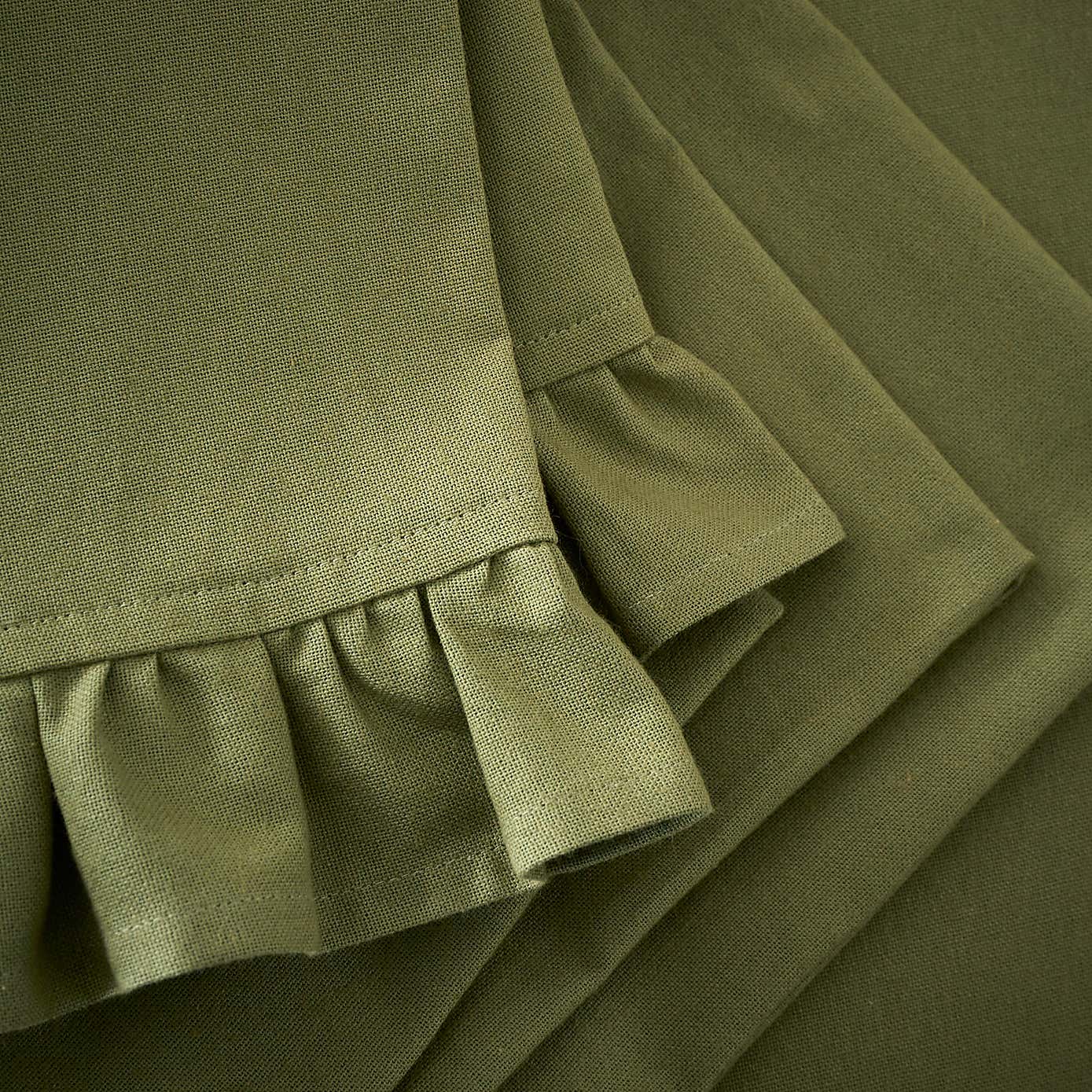 Set of 4 Olive Frill Cotton Napkins