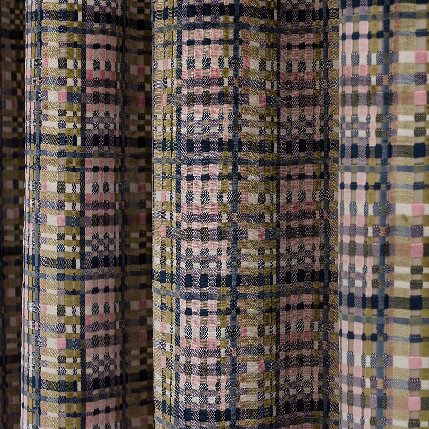 Roxana Cut Velvet Pencil Pleat Curtains