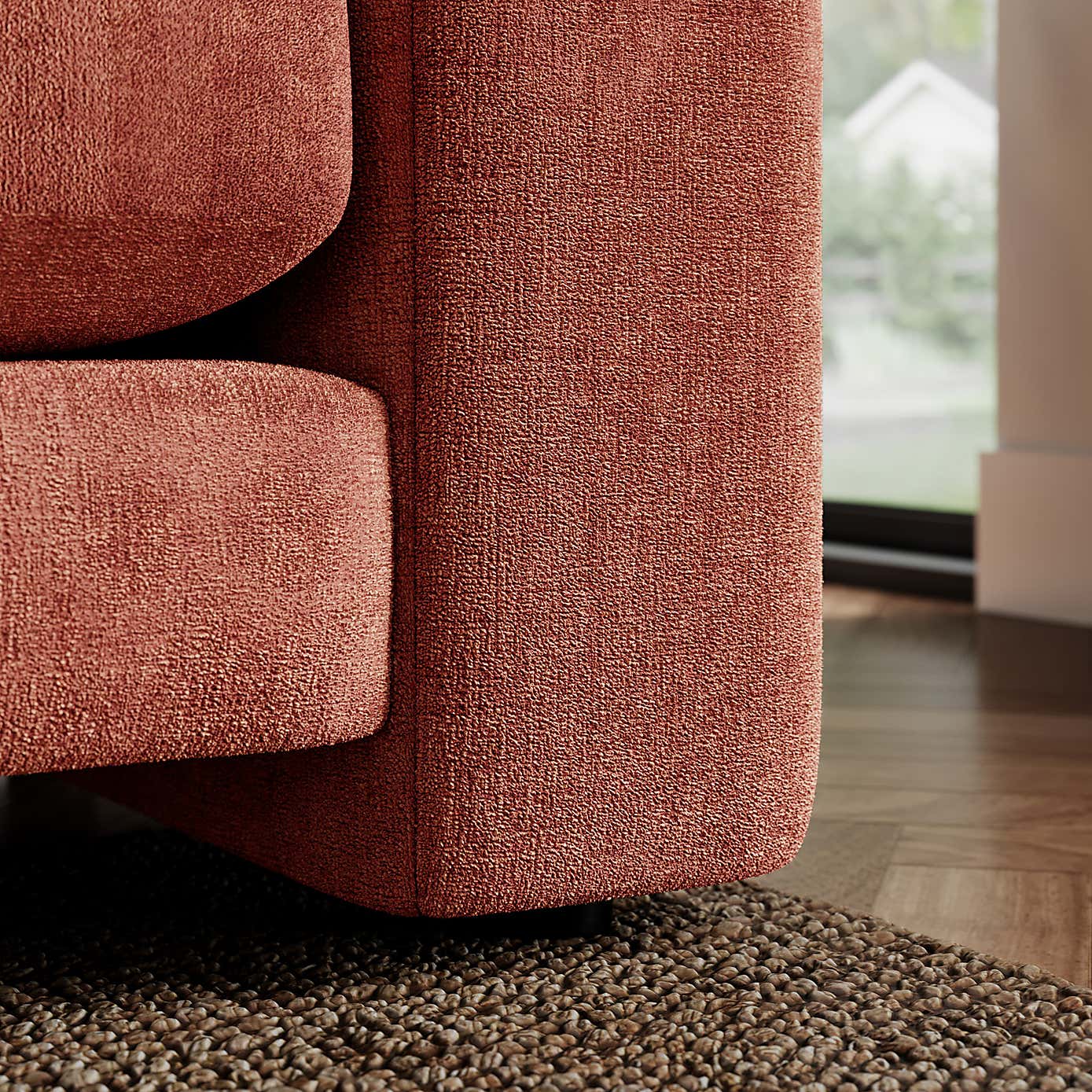 Magnus Soft Textured Chenille Snuggle Sofa