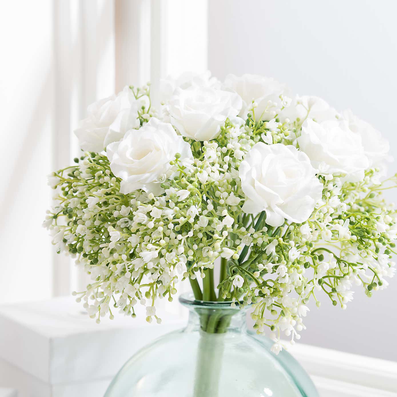 Artificial Rose and Gypsophila Bouquet
