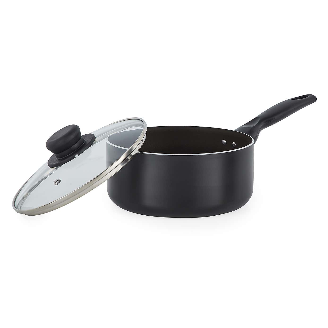 Essentials Non-Stick Aluminium Saucepan, 20cm