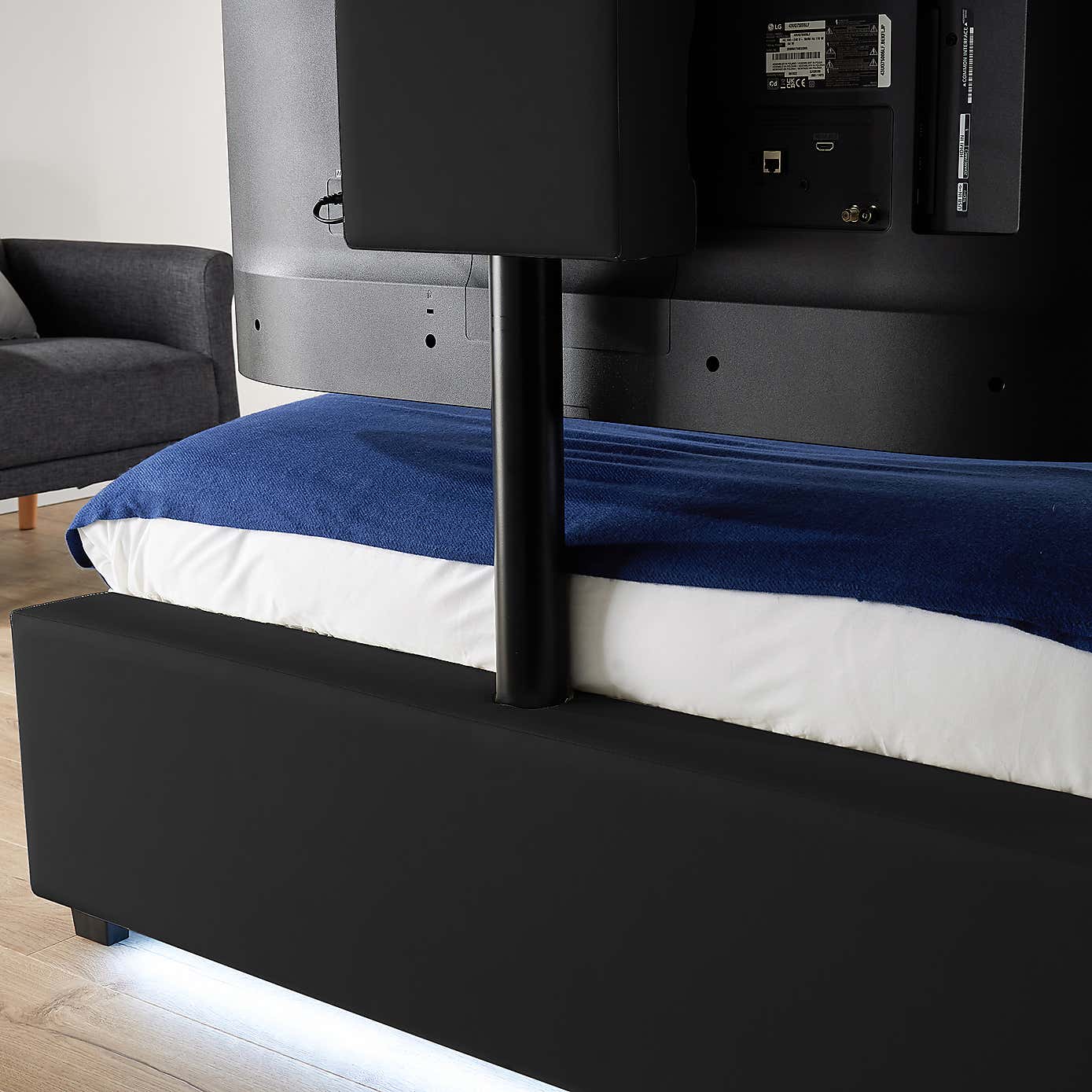 X Rocker Living Ava TV Bed with LED Lights and TV Mount