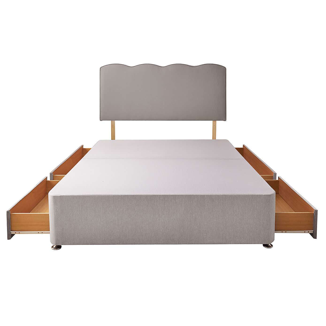 Silentnight 2 Drawer Divan Bed With Fabric Wave Headboard