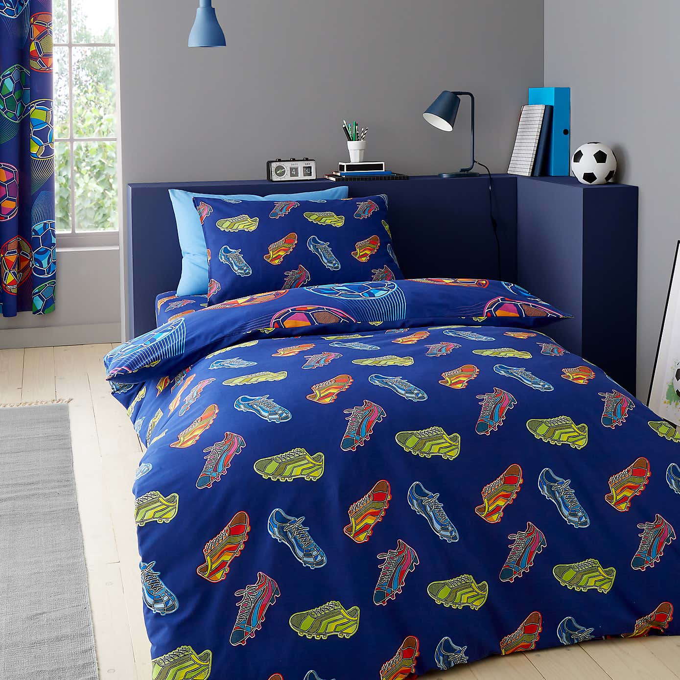 Catherine Lansfield Bright Football Duvet Cover and Pillowcase Set