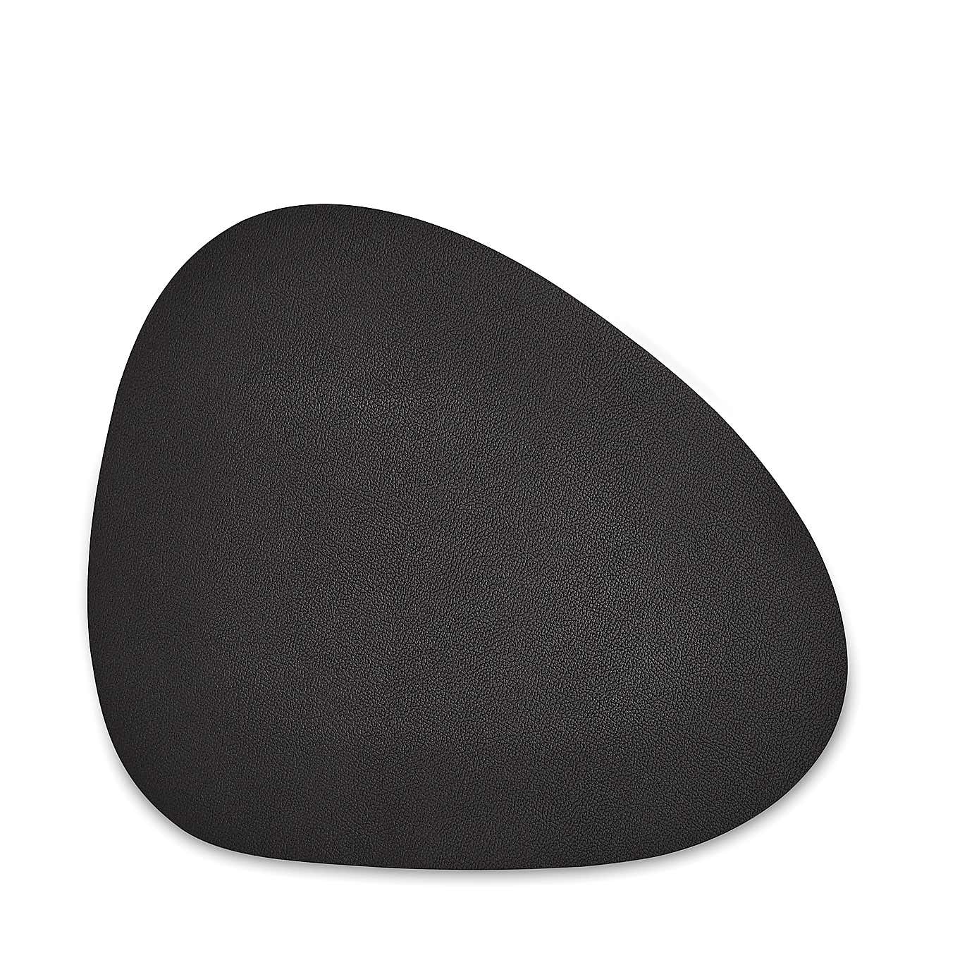 Pack of 2 Black Faux Leather Pebble Placemats