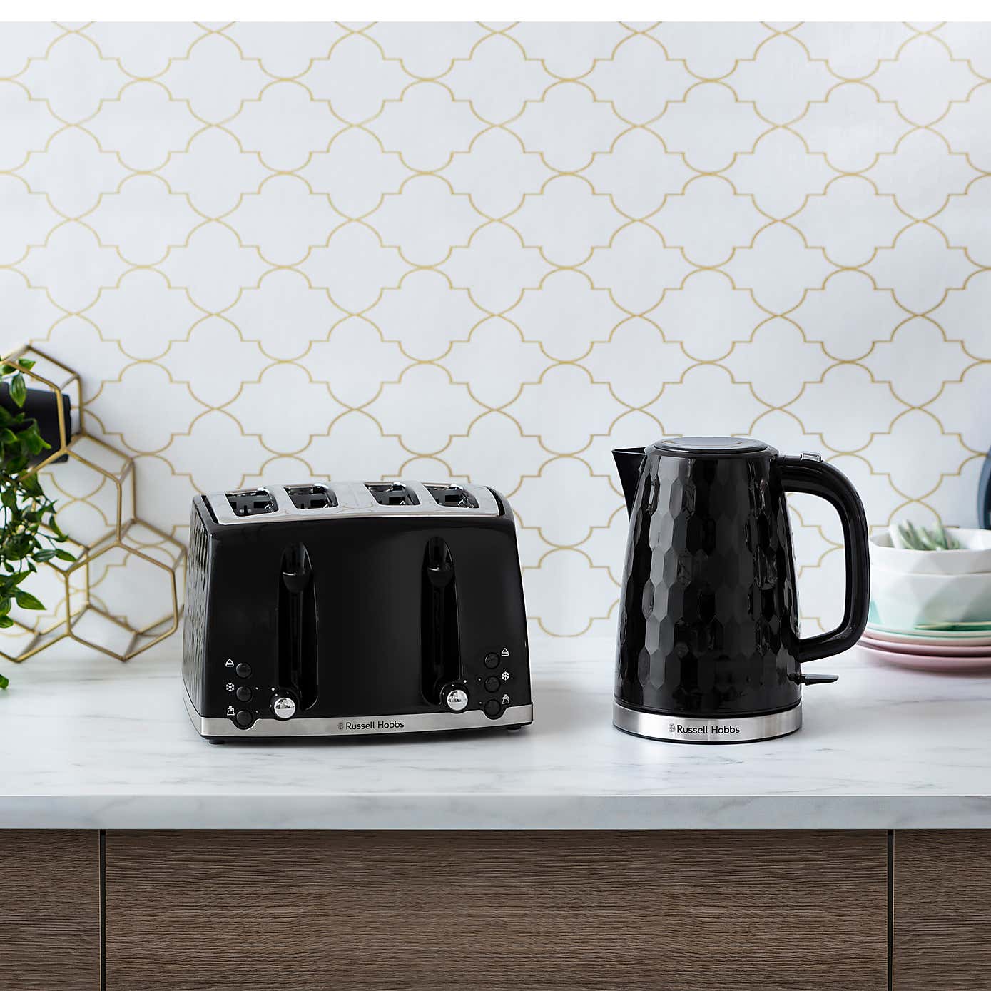 Russell Hobbs Honeycomb 4 Slice Toaster Black