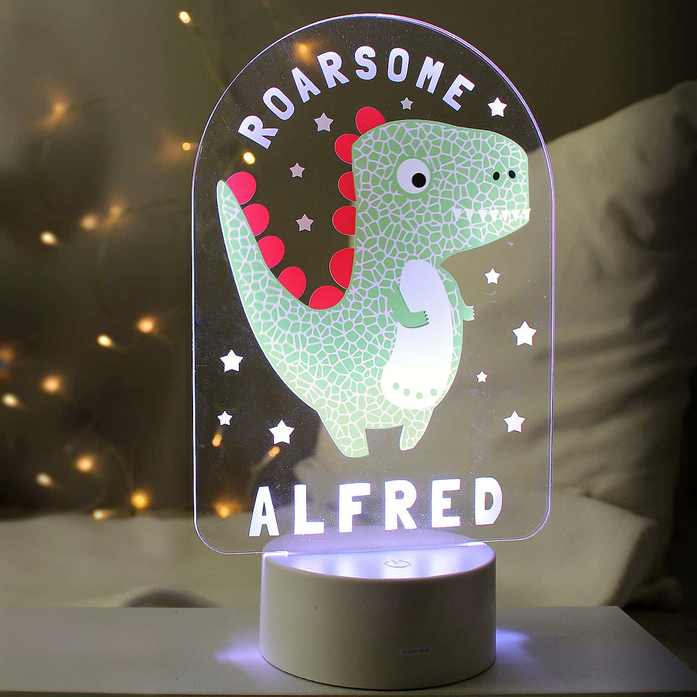 Personalised Roarsome Dinosaur Colour Changing Night LED Light