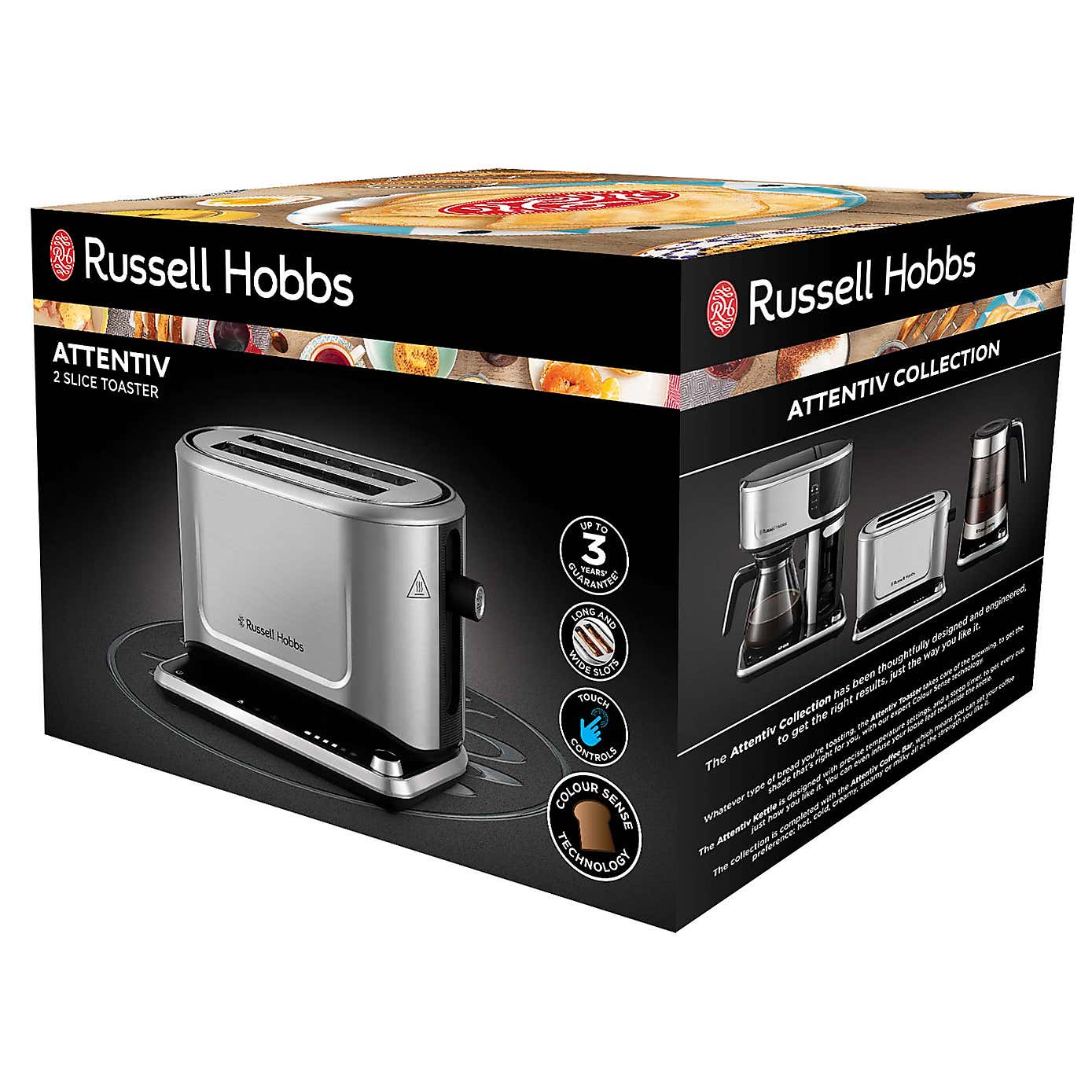 Russell Hobbs Attentive 2 Slice Stainless Steel Toaster