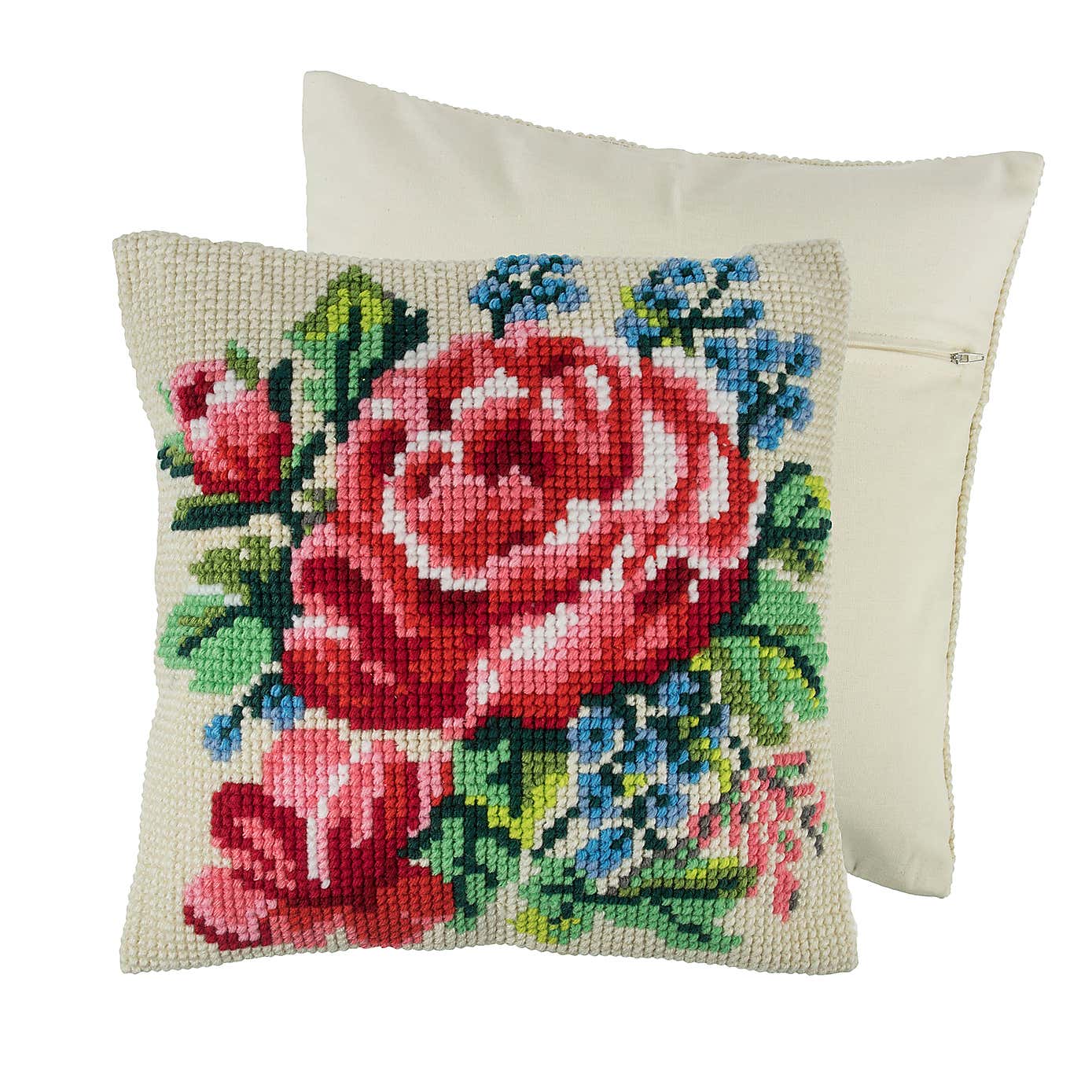 Cross Stitch Kit Cushion Floral Bloom