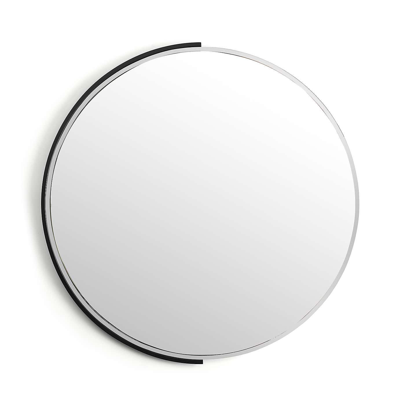 Milan Half Frame Round Wall Mirror