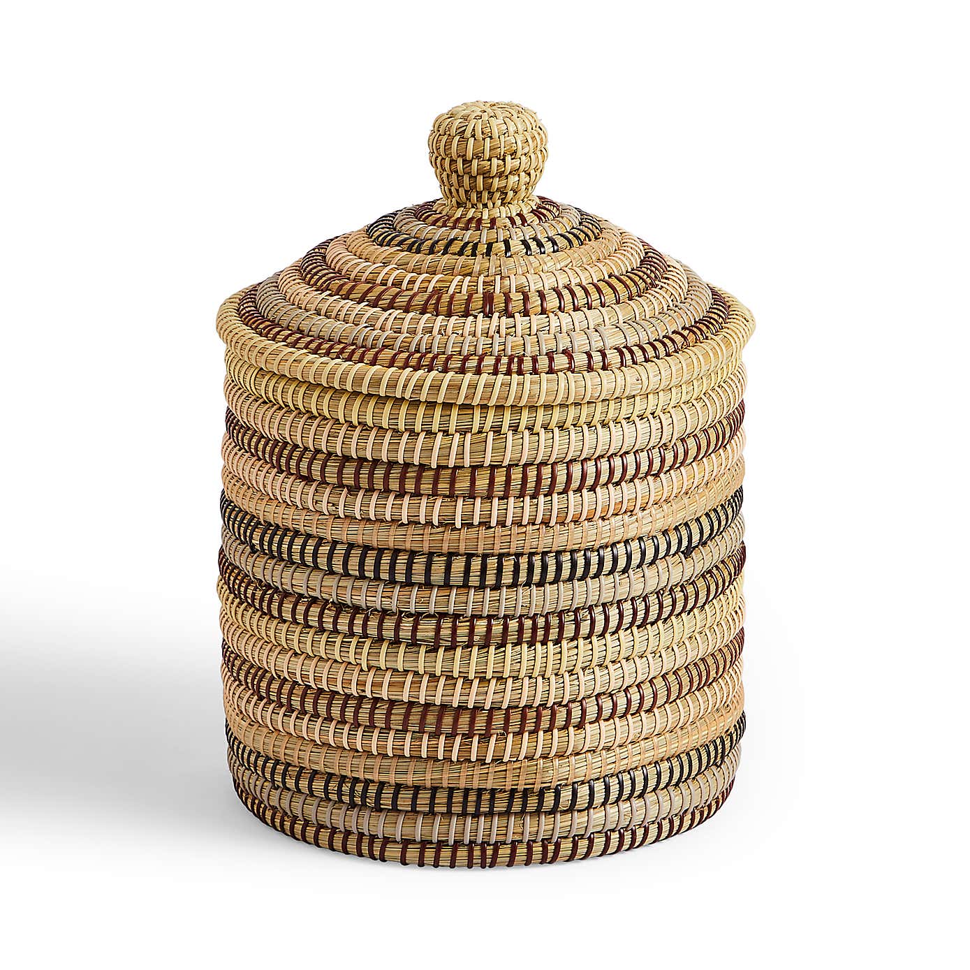 Rainbow Seagrass Storage Basket with Lid