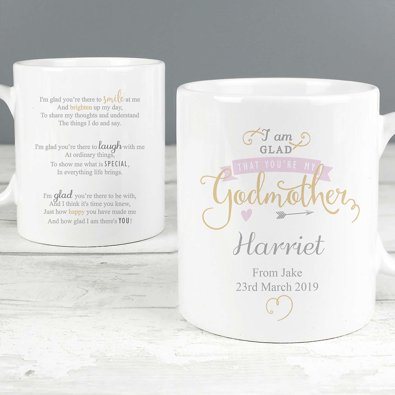 Personalised I Am Glad Godmother Mug