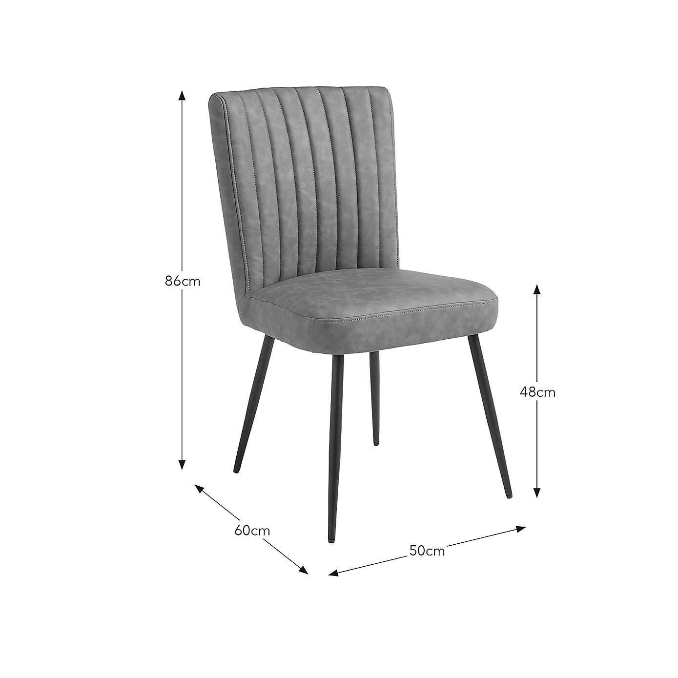 Taylor Dining Chair, Grey Faux Leather