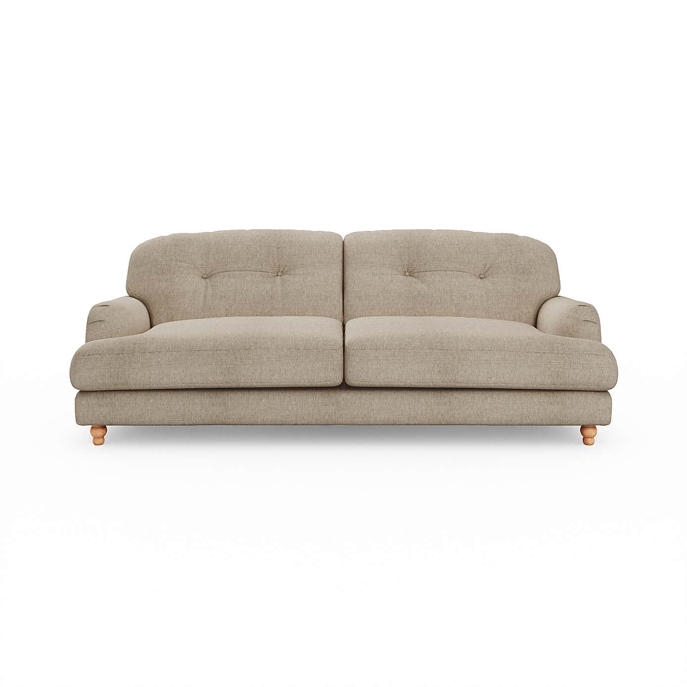 Martha Slub Faux Linen 4 Seater Sofa