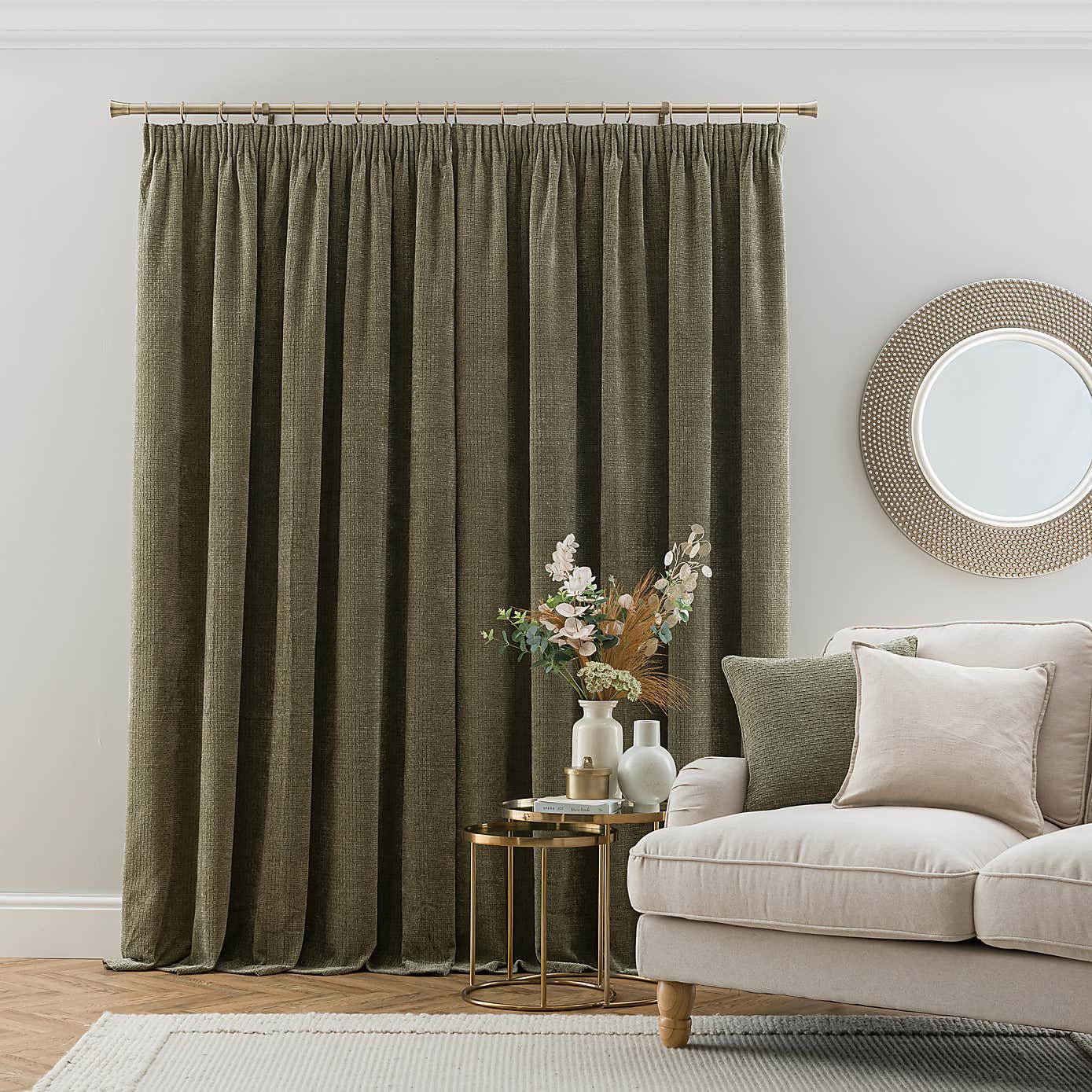 Alayna Chenille Pencil Pleat Curtains