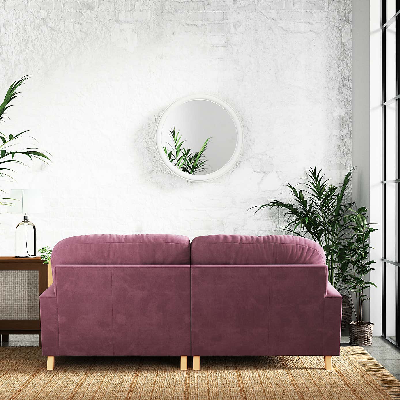 Martha Vintage Chenille Corner Chaise Sofa