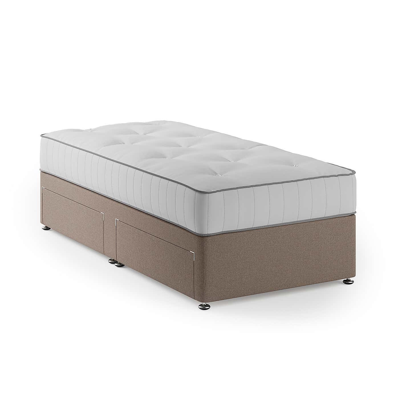 Fogarty 1500 Pocket Wool Mattress Divan Set, Faux Linen