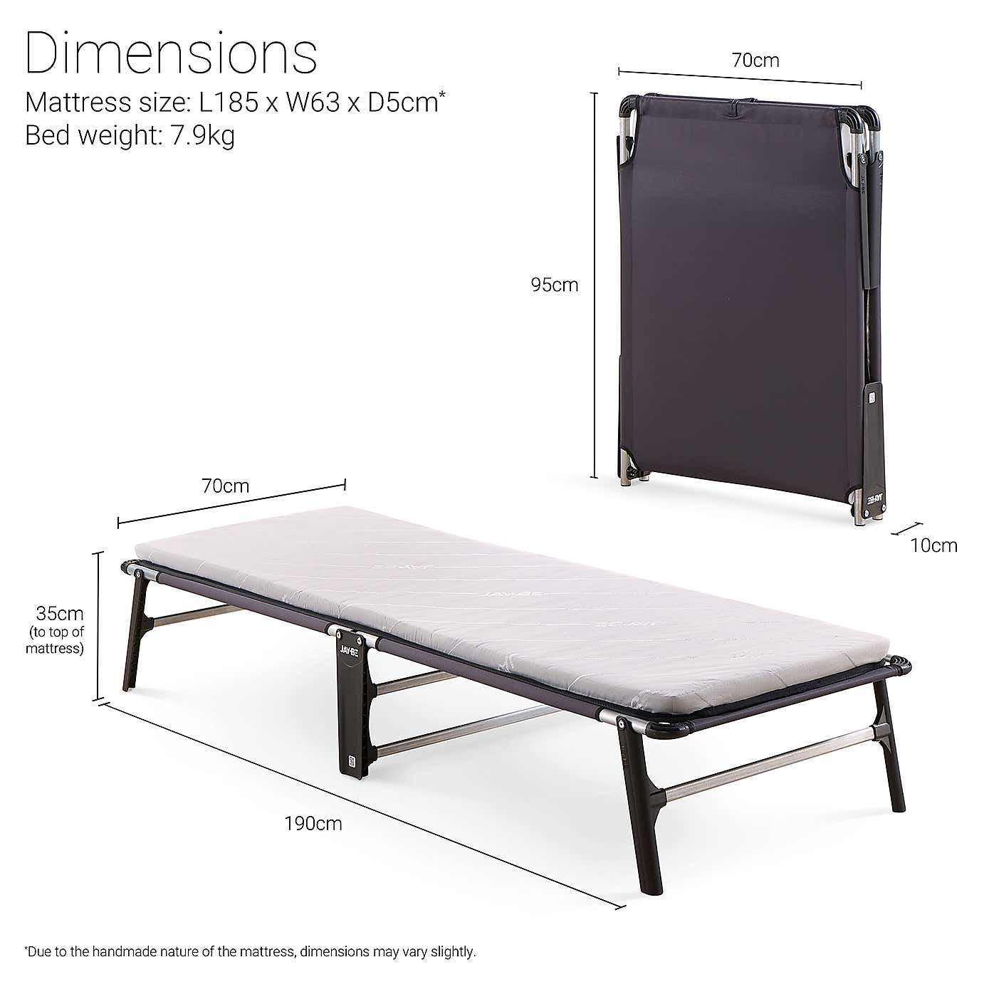 Jay-Be Compact Folding Bed with e-Fibre Mattress
