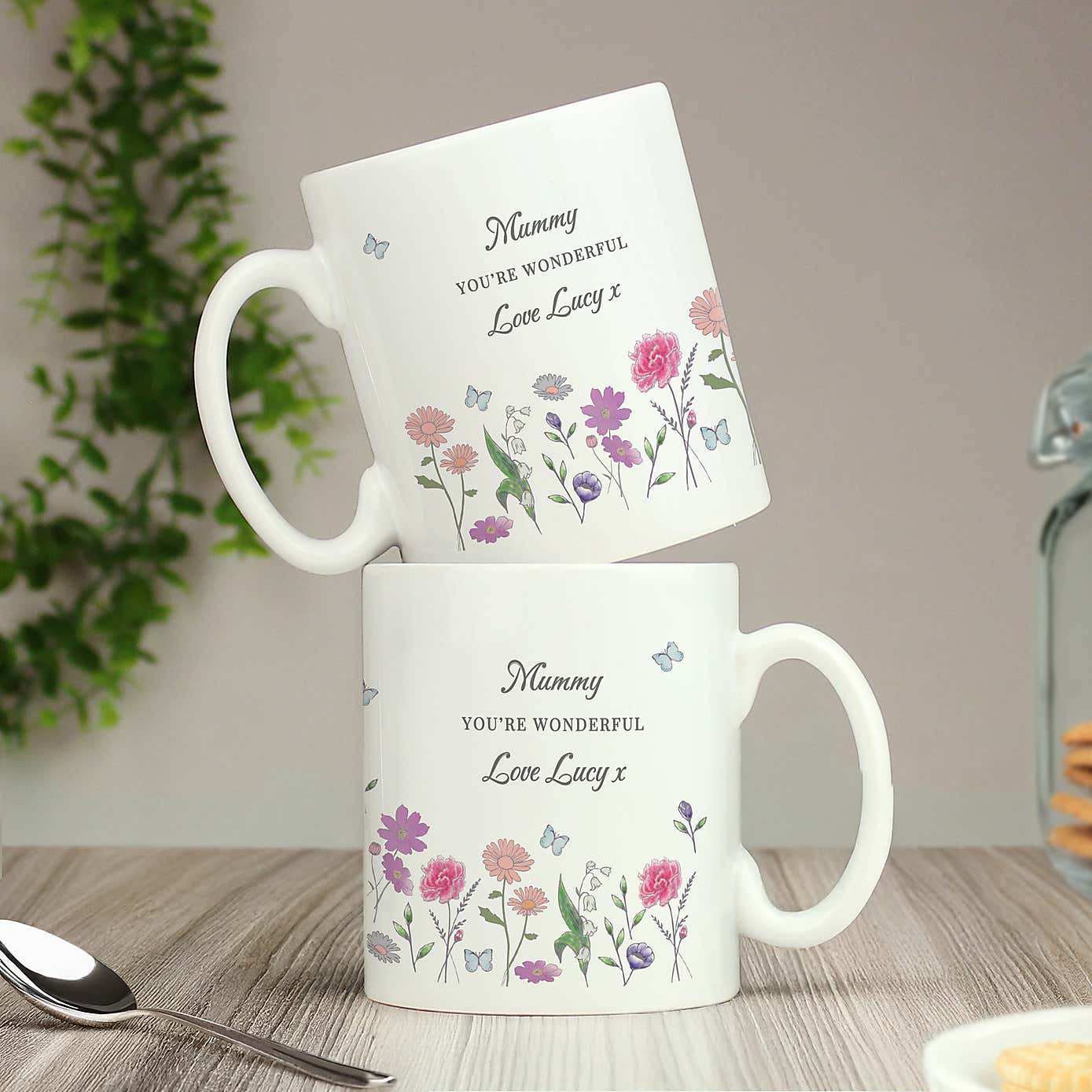 Personalised Wild Flowers Ceramic Mug