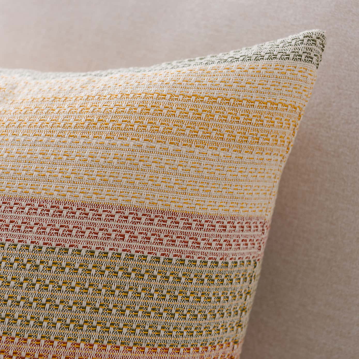 Woven Stripe Cotton Square Cushion Cover