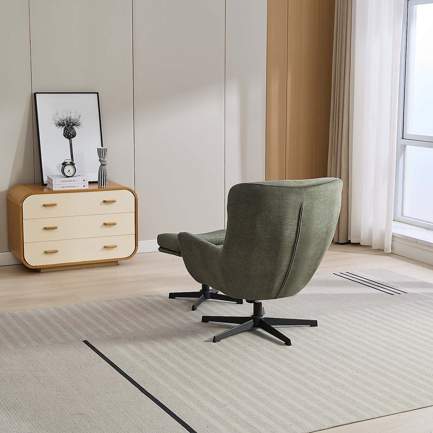 Image Furnishings Isla Swivel Recliner Chair with Footstool