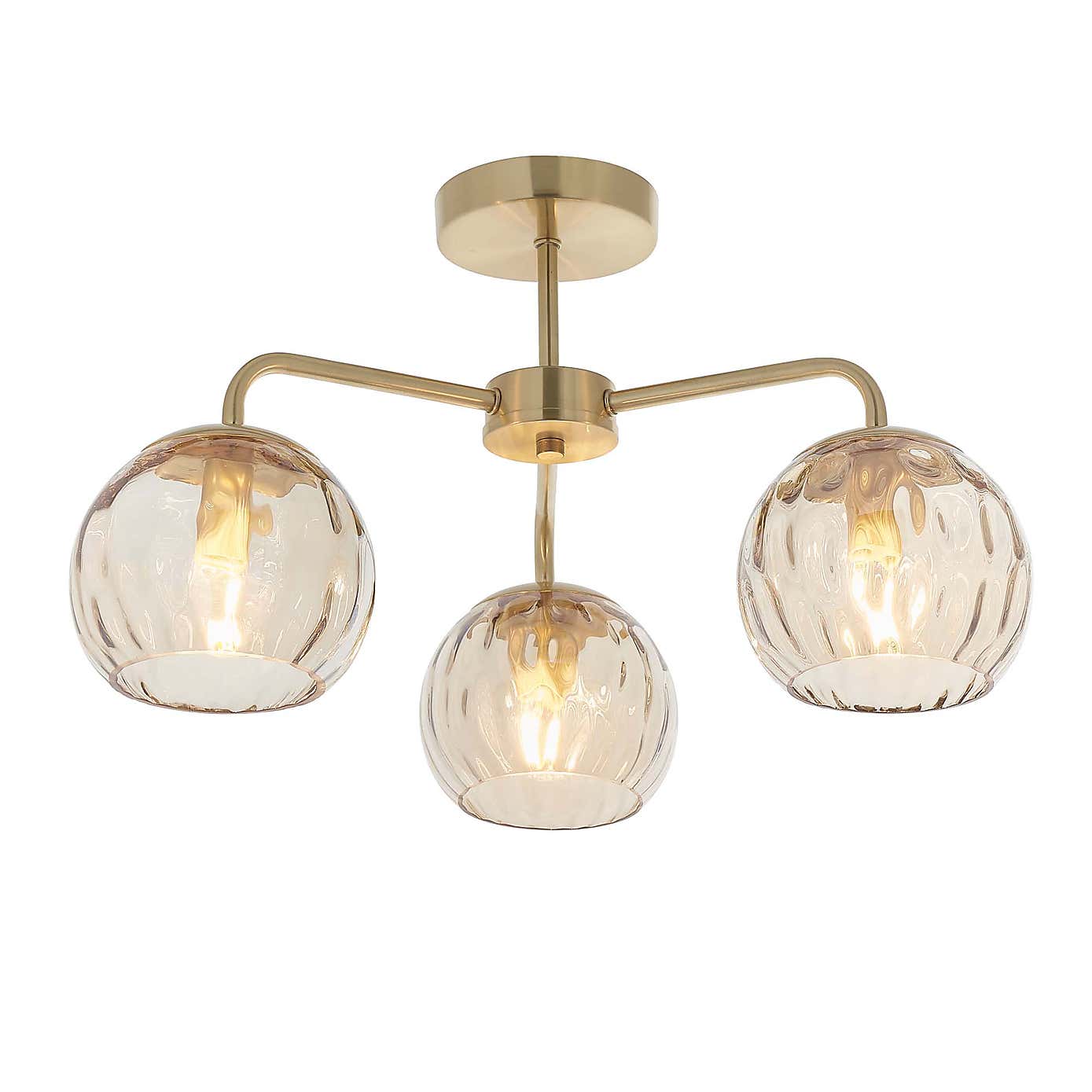 Vogue Arkoma 3 Light Semi Flush Ceiling Fitting