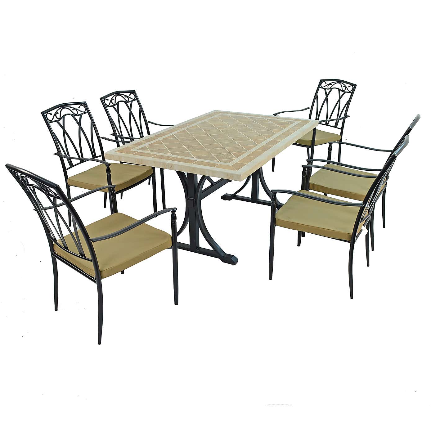 Hampton 6 Seater Dining Set with Ascot Chairs