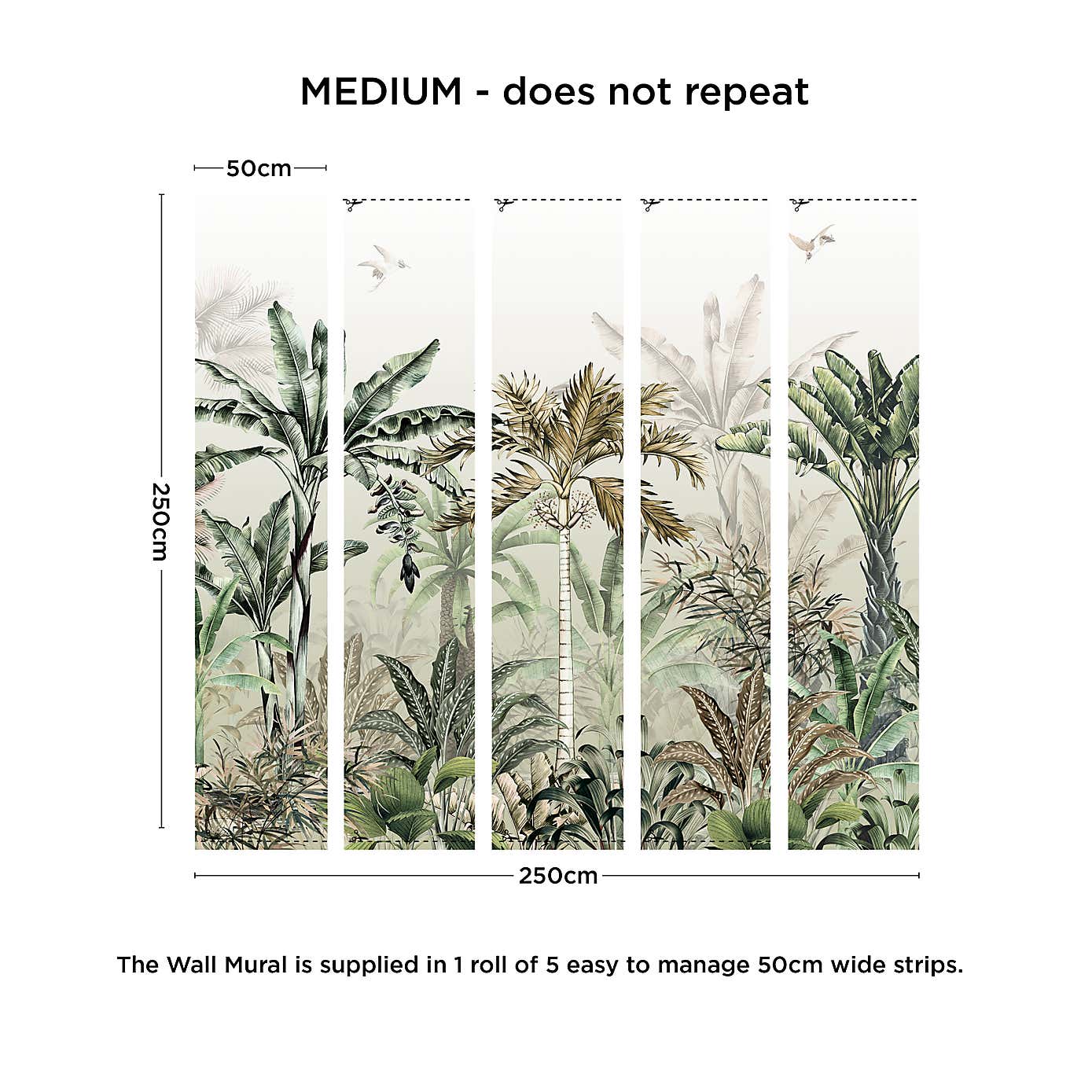 Tropical Oasis Sage Green Mural