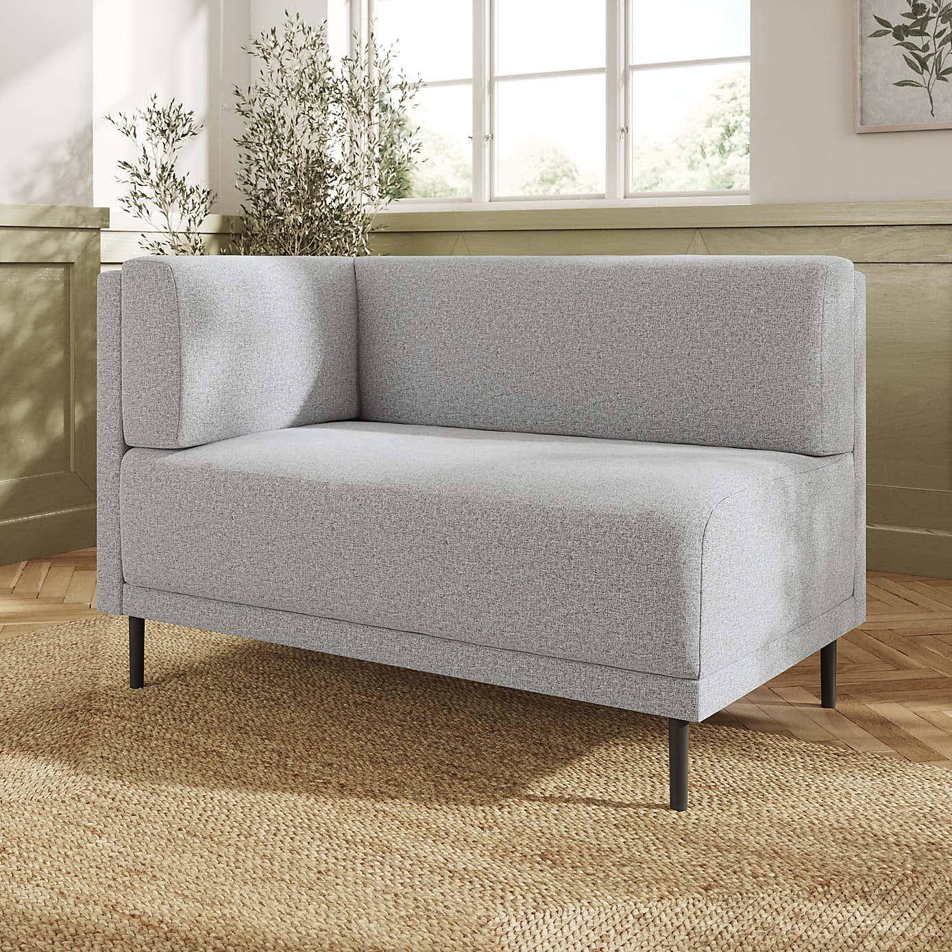 Mae Corner Dining Bench, Textured Weave
